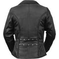 thumbnail image 2 of First Mfg Co - Allure - Women's Motorcycle Biker Riding Black Leather Jacket - 4X Large - Armor Pockets Grommets Gussets Thermal Liner, 2 of 4