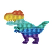 T-REX Dinosaur Push Pop and Play Rainbow Fidget Sensory Toy Autism Special Needs Stress Relief Silicone Toy,  Pop To it squeeze Toy For kids Children Adults by Alexis and Greenberg