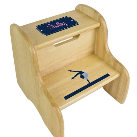 Gymnastics Natural Wood Two Step Stool