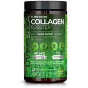 Living Silica Vegan Collagen Booster Powder | Plant Based Collagen Alternative Supplement | with Prebiotic Fiber and Bamboo Extract | Vanilla Flavor | (300 g / 33 Servings).