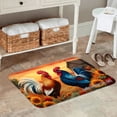 thumbnail image 2 of FJPT Colorful Roosters And Sunflowers Non Slip Flannel Floor Mat Kitchen Mat For Bathroom Kitchen Bedroom Decor 24x16 inch, 2 of 5
