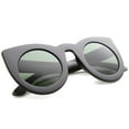 thumbnail image 4 of sunglassLA Unisex Womens Bold High Point Tinted Lens Oversize Cat Eye Sunglasses (Matte Black / Green) - 48mm, 4 of 4