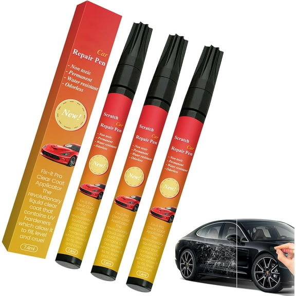 3PCS All Cars Fix Magic Pen, All Cars Magic Pen for Car Scratches, Magic Car Scratch Removal Pen, Weatherproof Touch Up Paint Pen, Car Paint Scratch Remover Pen