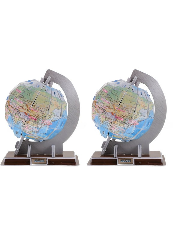 Aerospace 3D Puzzle 2 Sets Planets Puzzles Globe Toys Children's Jigsaw Earth Model Kit Paper Toddler