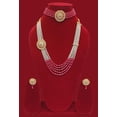 thumbnail image 5 of Artificial Imitation Rajputana Rajasthani Style Antique Traditional Ethnic Wear Gold Plated Meenakari Rani Haar Necklace set Choker Earring(MIRH160LFORED), 5 of 5