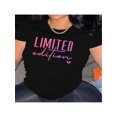 thumbnail image 1 of Stretch Fit] Limited Edition" Women's Crew Neck T-Shirt - Soft & Stretchy Cotton, Medium Stretch, Short Sleeve, All-Season Comfort, Machine Washable - Casual Chic in White with Lettering, Allseason A, 1 of 6