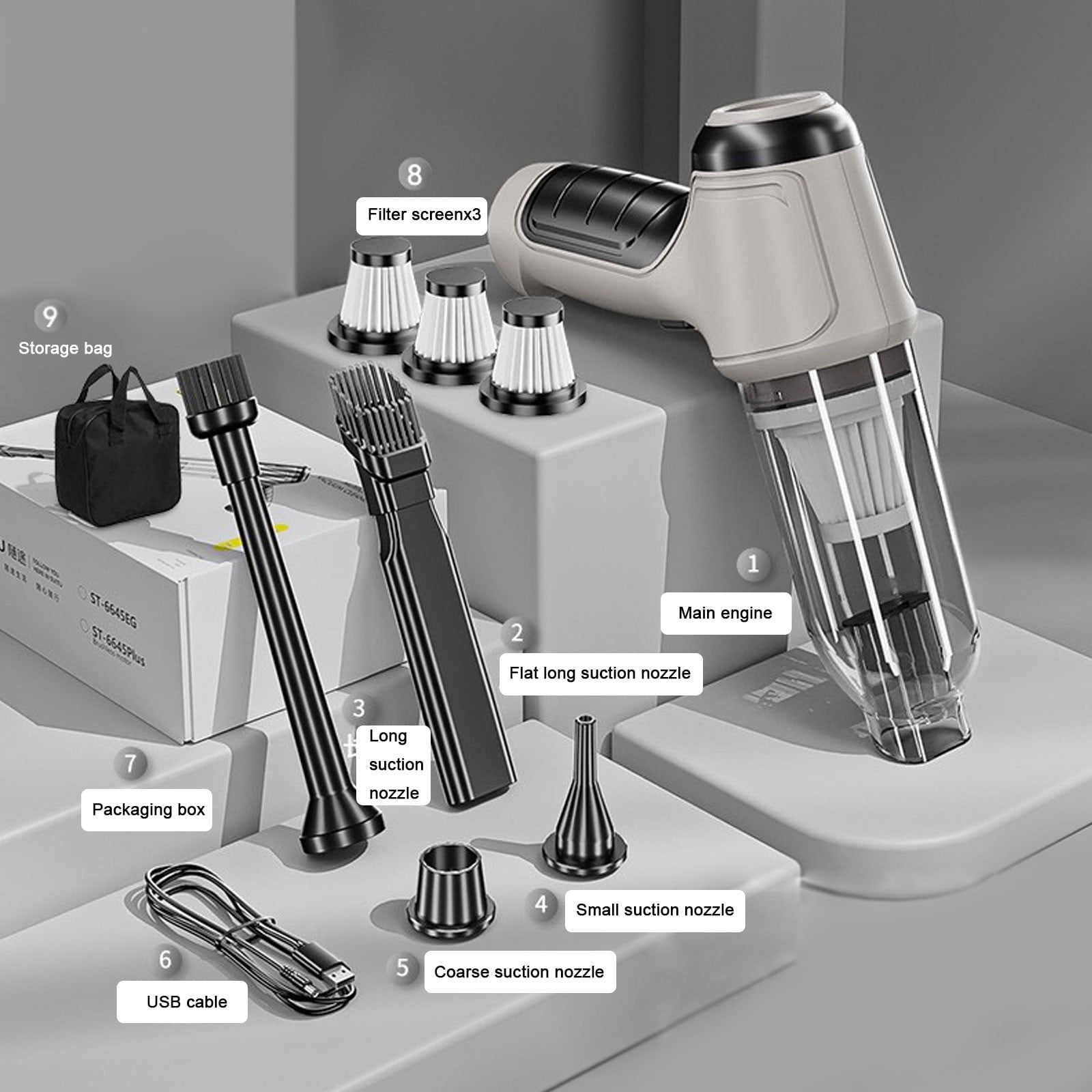 HBBKVI Handheld Vacuum Cleaner, Car Vacuum Cleaner, Portable Vacuum Cleaner, Dry/Wet Handheld Vacuum Cleaner