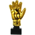 thumbnail image 1 of Trofeo de resina con revestimiento de portero, guantes de portero con forma de premio de partido de fútbol, ​​juguete con base para oficina, escuela, jardín de infantes (dorado), 1 of 7
