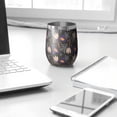 thumbnail image 3 of Halloween Pattern 12oz Stainless Steel Insulated Wine Tumbler with Lid and Straw – Double Wall Vacuum Mug for Hot & Cold Drinks, 304 Steel Interior, Sweat-Free Design. Trick or Treat !, 3 of 5