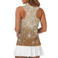 thumbnail image 5 of HUIACONG Sleeveless Top in Gold Glitter Pattern, Polyester Fabric for Ladies Daily Wear and Patriotic Anniversary Events, 5 of 7