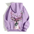 thumbnail image 5 of Hoodie Women Trendy Pullover Christmas Hooded Thickened Velvet Warm Loose Long Sleeve Sweatshirts Women's Tops, 5 of 6
