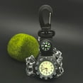 thumbnail image 3 of Pocket Watch Luminous Quartz Movement Digital Display Accurate Compass Round Dial Pocket Carabiner Clip Sports Hiking Watch for Camping, 3 of 7