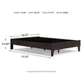 thumbnail image 5 of Home Square Modern Full Size Platform Bed with Low Profile Headboard in Black, 5 of 9