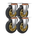 thumbnail image 1 of 4 juegos de ruedas neumáticas giratorias, ruedas giratorias con rodamiento de bolas de 360 grados, ruedas resistentes con placa superior, 1 of 5