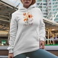 thumbnail image 2 of I Love Fall Most of All with Autumn Flowers Art Merch Gift, White Hooded Sweatshirt or Hoodie, XL, 2 of 5