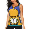 thumbnail image 1 of Cute Cartoon Garfield Funny Workout Gym Fitness Weightlifting Gift Tank Top-Small, 1 of 5