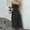 (Fasion 126)Black, variant on Women Strapless Polka Maxi Dress High Waist Slim A-Line Flare Casual and Comfortable Summer Dress