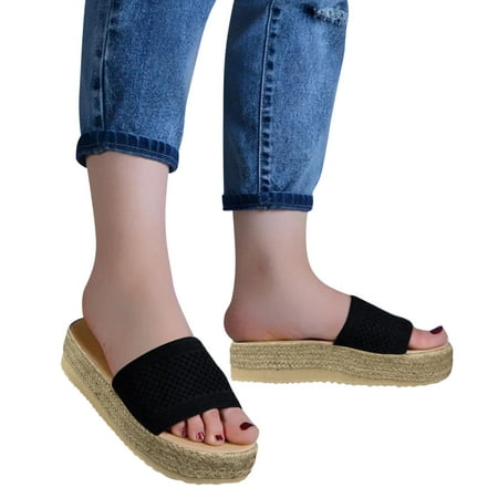 

Ladies Fashion Solid Color Cloth Breathable Thick Bottom Casual Sandals Womens Dress Sandals Low Heel Thong Sandals Heels for Women