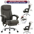 thumbnail image 5 of JONPONY Big and Tall Office Chair 500LBS Executive Office Chair Massage and Footrest Ergonomic Computer Desk Chair Reclining High Back Leather Office Chair Lumbar Back Support Swivel Rolling,Grey, 5 of 16