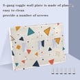 thumbnail image 3 of Yayeee Toggle Light Switch Wall Plate 2-Gang 4.56"x4.48" Decorative Outlet Cover, Beige Simple Shapes, 3 of 7