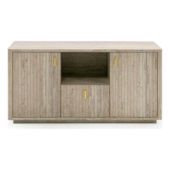 Nova Domus Roma - Modern Travertine Gold File Cabinet