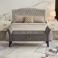 thumbnail image 4 of Miniyam 51.5" Tufted Storage Bench for Bedroom or Hallway, Gray, 4 of 9