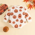 thumbnail image 6 of Baby Boys Long Sleeve Pumpkin Print Bodysuit Halloween Cosplay Halloween Outfit Boys Size 9-12 Months, 6 of 9