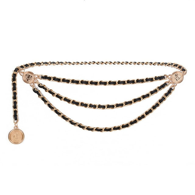 Cinturones de cadena para mujer, cinturón de cadena para la cintura, cadena para el vientre de varias capas, cadena para el vientre para vestido