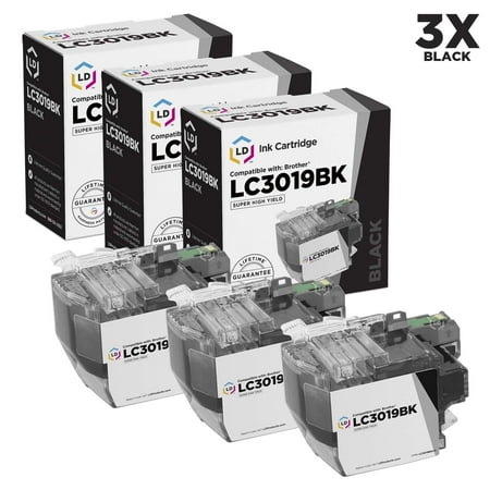 LD Compatible Cartridge Replacement for LC3019BK Super High Yield (Black, 3-Pack)