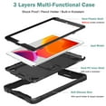 thumbnail image 4 of iPad 10.2 Case 8th 7th Generation with Pencil Holder, Allytech Hybrid Dual Layers Heavy Duty Shockproof Defender Build Kickstand Drop Protection Case Cover for Apple iPad 10.2" 2020/2019,Black, 4 of 7