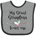 thumbnail image 3 of Inktastic My Great Grandma Loves Me Heart Great Grandchild Boys or Girls Baby Bib, 3 of 4
