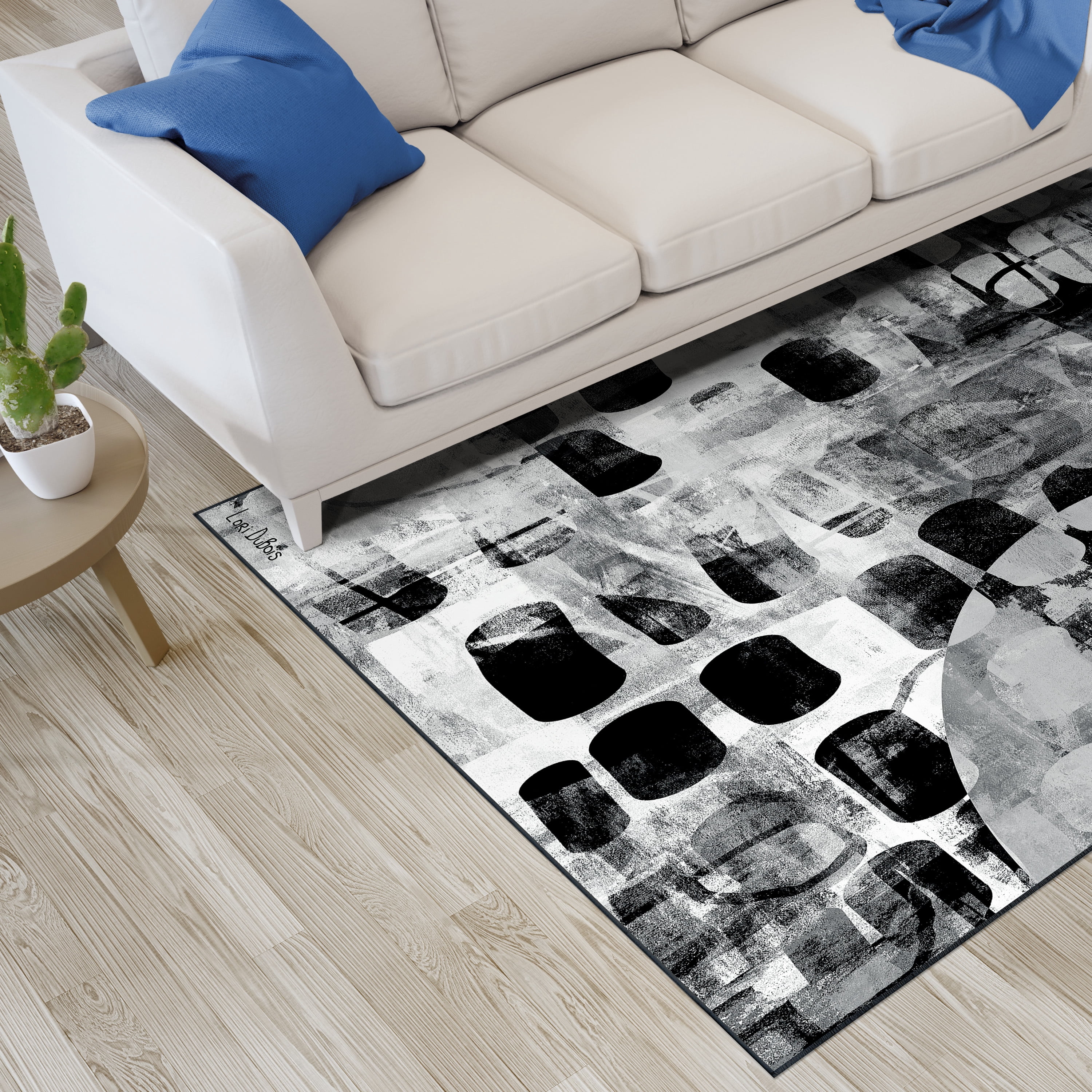 New Territory II Washable Geometric Art Area Rug size 5'x8', Power-loomed, Heavenly Softness with Non-Slipping Backing