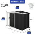 thumbnail image 5 of ModFusion 8×4 Metal Storage Shed with Dual Shelves, Air Vents, Bikes, Workshop Gear, Gable Steel Roof, Pool Building, 90.9x45.9x70.8 inch, Lawn, Dark Gray, 5 of 11