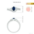 thumbnail image 5 of Angara Natural 0.6 Ct. Blue Sapphire with Diamond Solitaire Wedding Band in 14K White Gold for Women (Ring Size: 11.5), 5 of 10