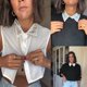 thumbnail image 3 of Cuello falso desmontable con diamantes de imitación a cuadros navideños rojos y azules para mujer | Elegante inserto para blusa de media camisa | Cuello Dickie ligero y ajustable | Accesorio, 3 of 5