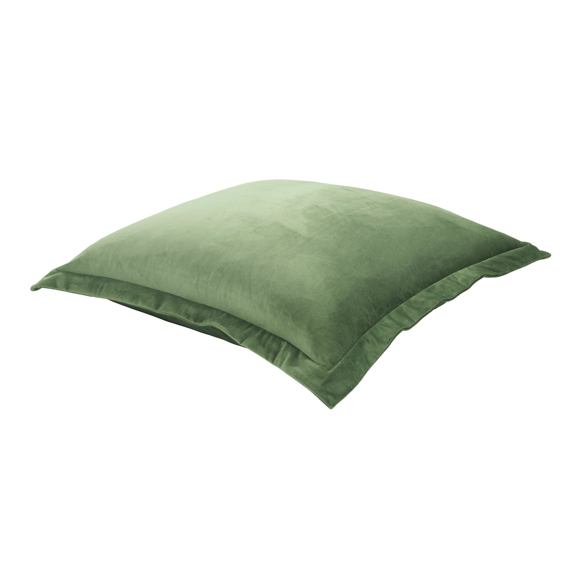 Lush Decor Velvet Dreams Euro Sham Covers 2 Piece Set 25.5" W x 25.5" L + 1.5" Sage - Green Velvet Pillow Cover - Euro Pillow Covers - Glam Decorative Pillows for Bed