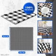 thumbnail image 2 of Buffalo Plaid Tablecloth 35 х 35" - Black and White Checkered Tablecloth Style, Machine Washable Polyester, Waterproof, Easy to Care, Durable Small Table Cloth for Indoor & Outdoor Dining Table Use, 2 of 6