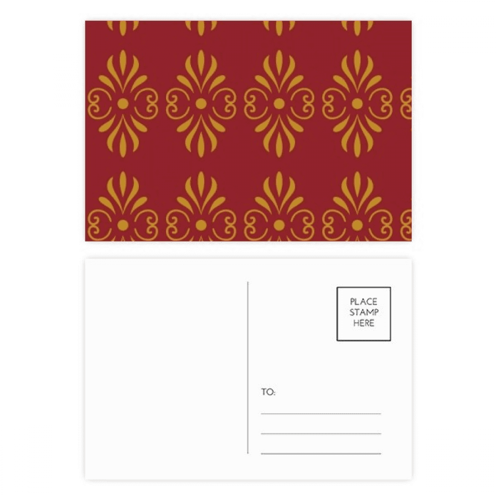 thailand en red decorative pattern postcard set birthday mailing thanks greeting card
