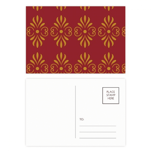 thailand en red decorative pattern postcard set birthday mailing thanks greeting card