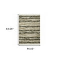 thumbnail image 4 of 4' X 6' Beige Ivory Charcoal Brown Tan And Grey Abstract Power Loom Stain Resistant Area Rug With Fringe, 4 of 10