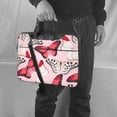 thumbnail image 6 of PUREYAH Laptop Case Bag with Compartments for Women, Red White Butterflies Pink Background Lightweight Computer Tote Bag for Men Travel Work 15.6 inch, 6 of 7