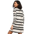 thumbnail image 2 of FORMRS Womens Long Sleeve Nightgowns Crew Neck Sleep Shirt Soft Pajamas Sizes S-3XL, Black Stripes, 2 of 8
