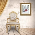 thumbnail image 3 of Straatsma, Leah 15x18 Gold Ornate Wood Framed with Double Matting Museum Art Print Titled - Red Winter Cabin, 3 of 4