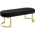 thumbnail image 1 of Meridian Furniture Lemar Contemporary Velvet Bench in Black, 1 of 8
