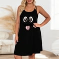 thumbnail image 2 of Tnhcen Plus Size Nightgown Women, Cute Print Double Spaghetti Straps Nightdress, Soft Polyester Spandex Double - Sided Fleece Loose Sleepwear, Comfortable Pajama Dress Sizes S - 2XL, 2 of 6