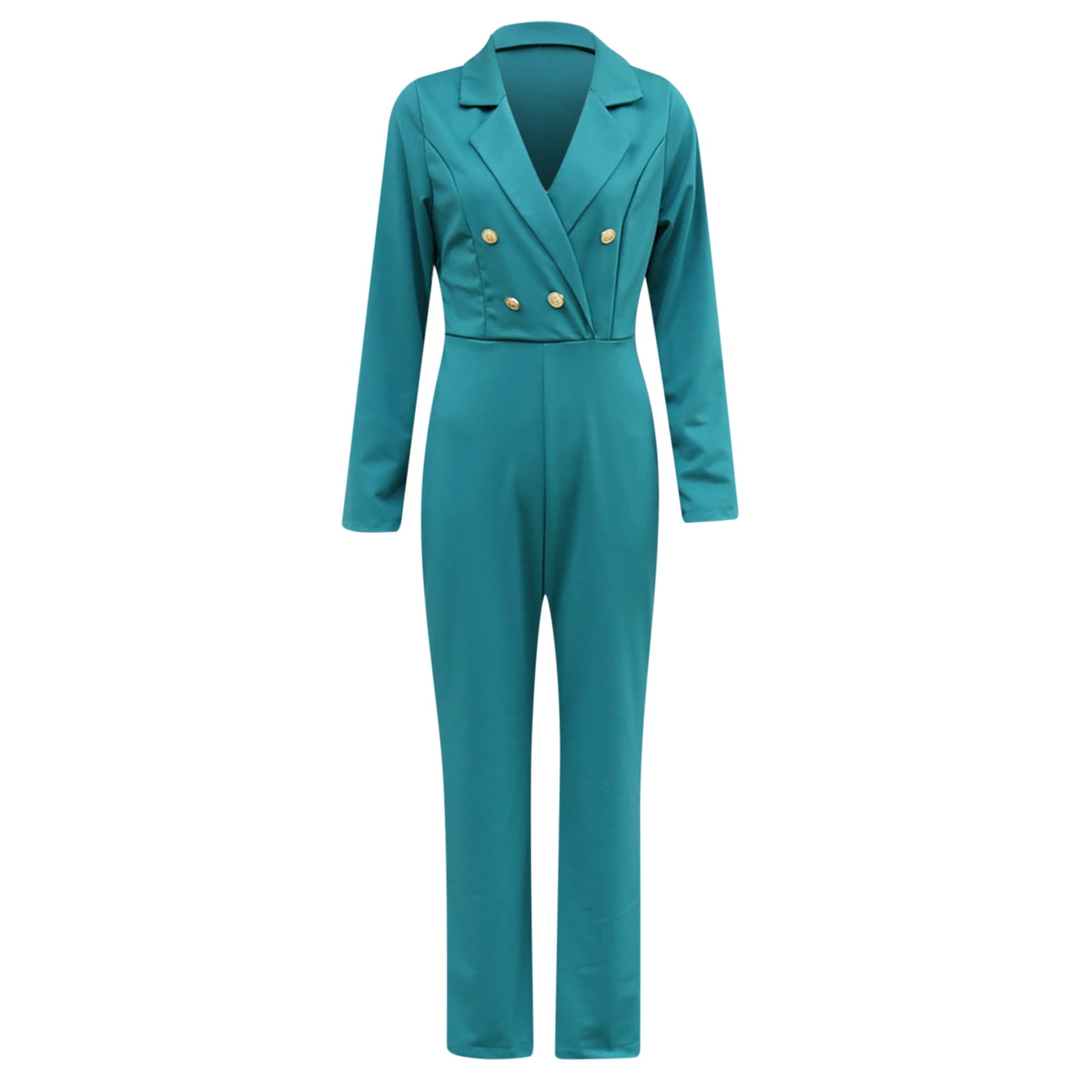 Femmes Elegantes Blazer Combinaisons Manches Longues V Cou Droite Pantalon Jambe Large Travail Affaires Casual One Piece Romper Walmart