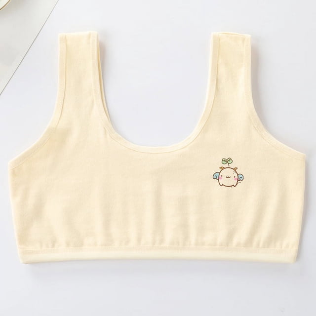 Ropa interior de período de desarrollo, estudiante femenina, niña, chaleco de algodón, niña verde, niña de secundaria, niña de 8-9-12 años, top de tubo