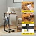 thumbnail image 3 of OUTONLIFE C Shaped Sofa Side Table, Small Slim End Table with Storage Bag, Couch Arm Table for Living Room, Black, 3 of 10
