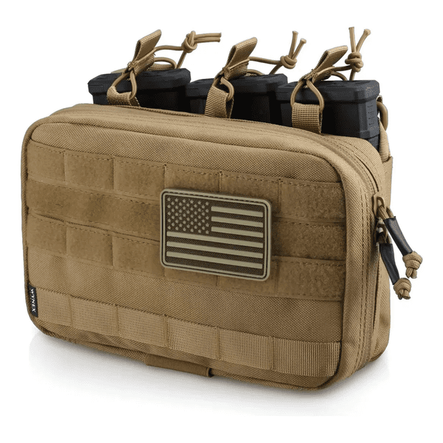 Bolsa Táctico Militar Con Porta Cargadores Apilables Triples Xtellar beige