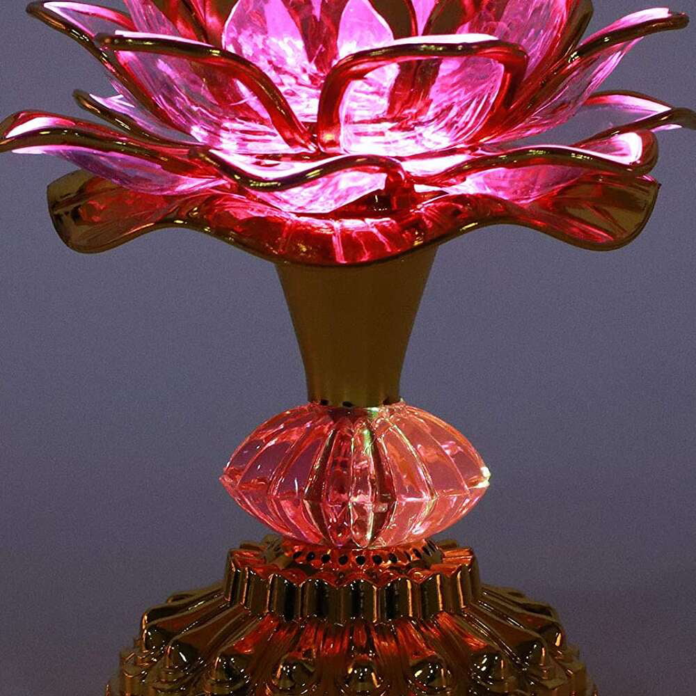 Buddha Lotus Light Colorful LED Lotus Lamp Lotus Light LED Lotus Buddhist Lamp Buddhism Faith Supply Without Battery
